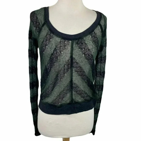 We the Free M BOHO sage/black color block sweater‎ - Picture 1 of 5
